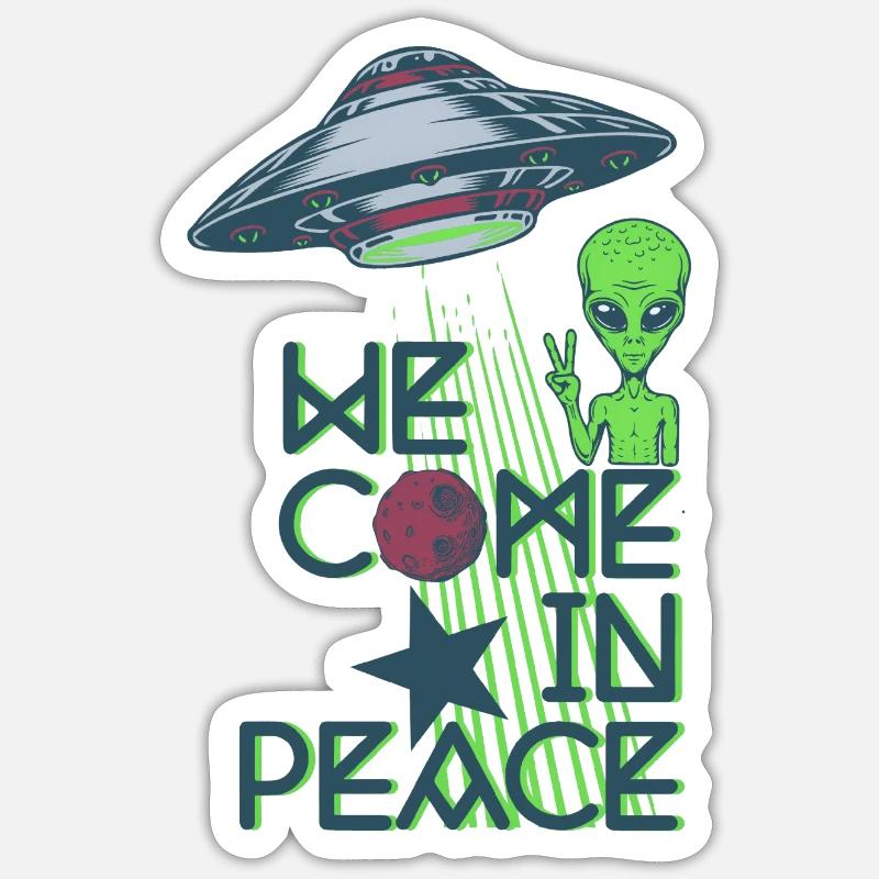 We come in peace - Sticker size S (10 x 10 cm) - white matte