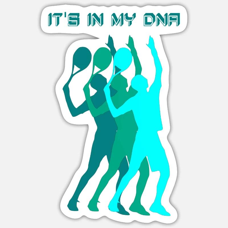 c’est dans mon ADN, tennis, smash - Sticker taille S (10 x 10 cm) - blanc mat