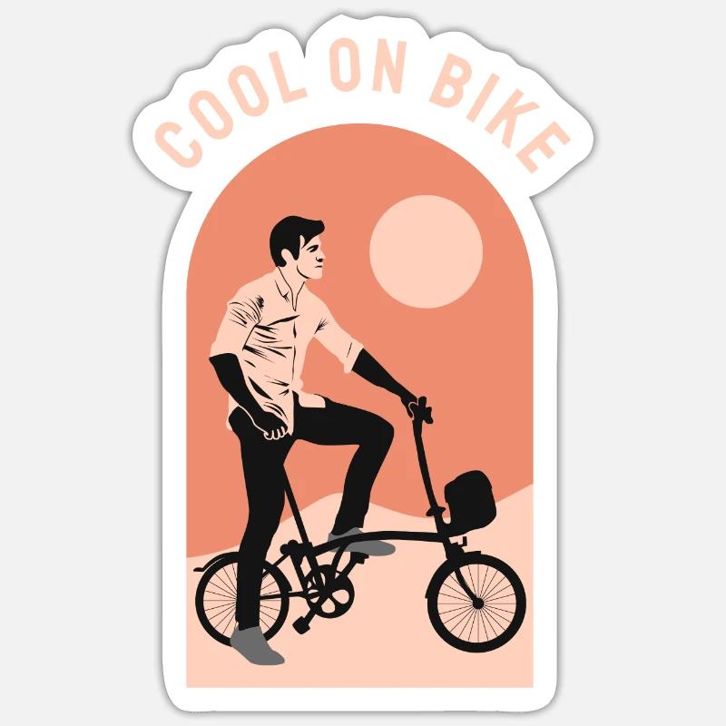 Cool commuter folding bicycle, Brompton London UK Sticker size S (10 x 10 cm)