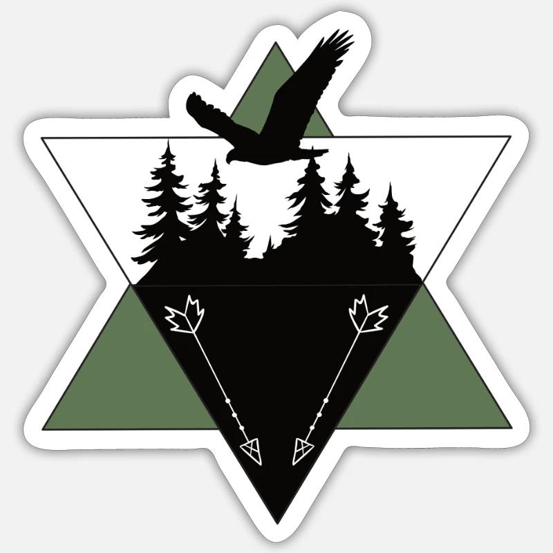 Forêt - Sticker taille S (10 x 10 cm) - blanc mat