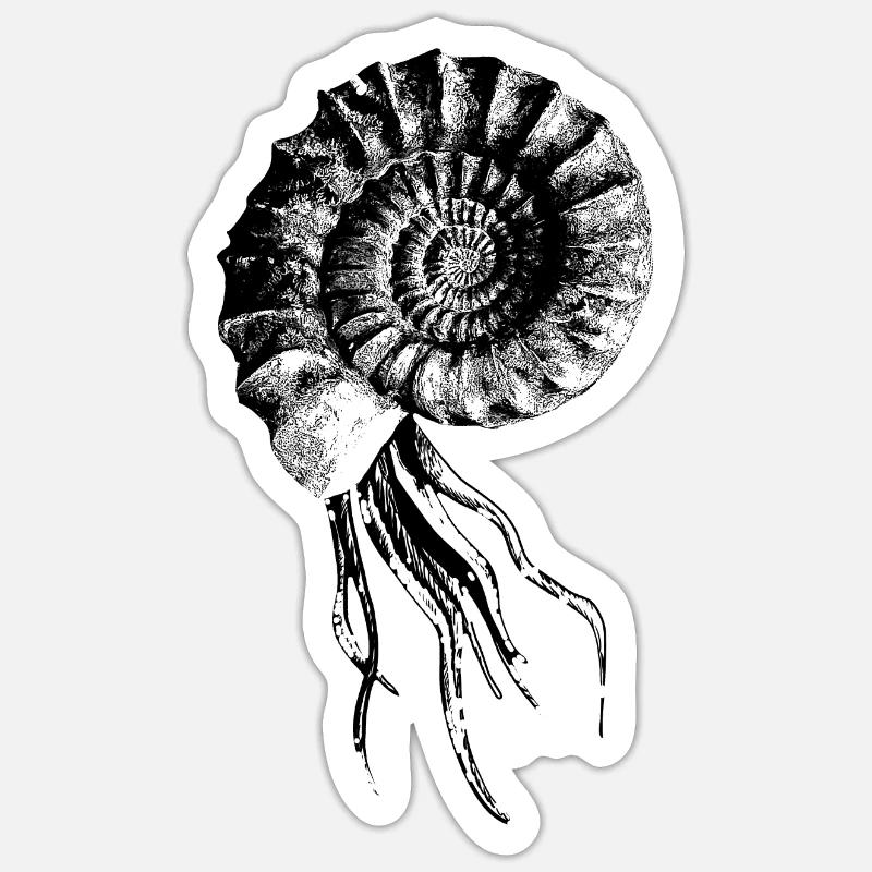 Ammonit Design - Sticker taille S (10 x 10 cm) - blanc mat