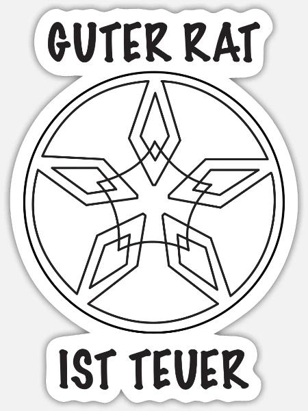 Guter rat ist teuer - Sticker Größe S (10 x 10 cm) - Mattweiß