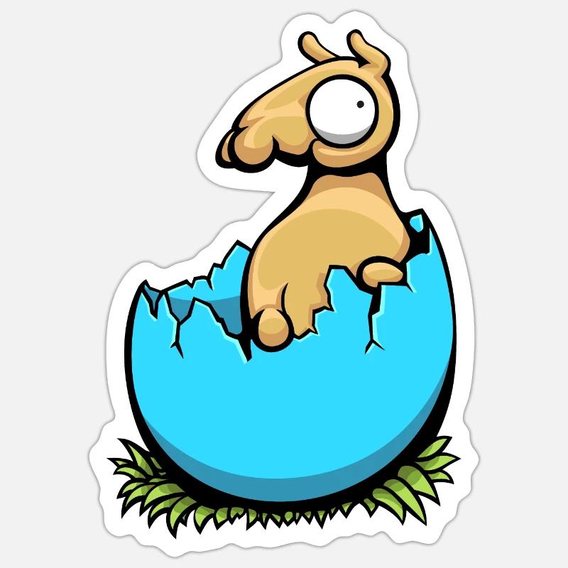 Lama de Pâques - Sticker taille S (10 x 10 cm) - blanc mat