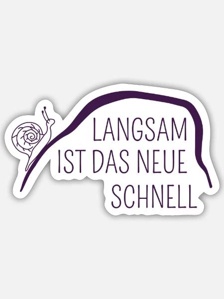 Schnecke schnell langsam Berg schleim geschenk - Sticker Größe S (10 x 10 cm) - Mattweiß