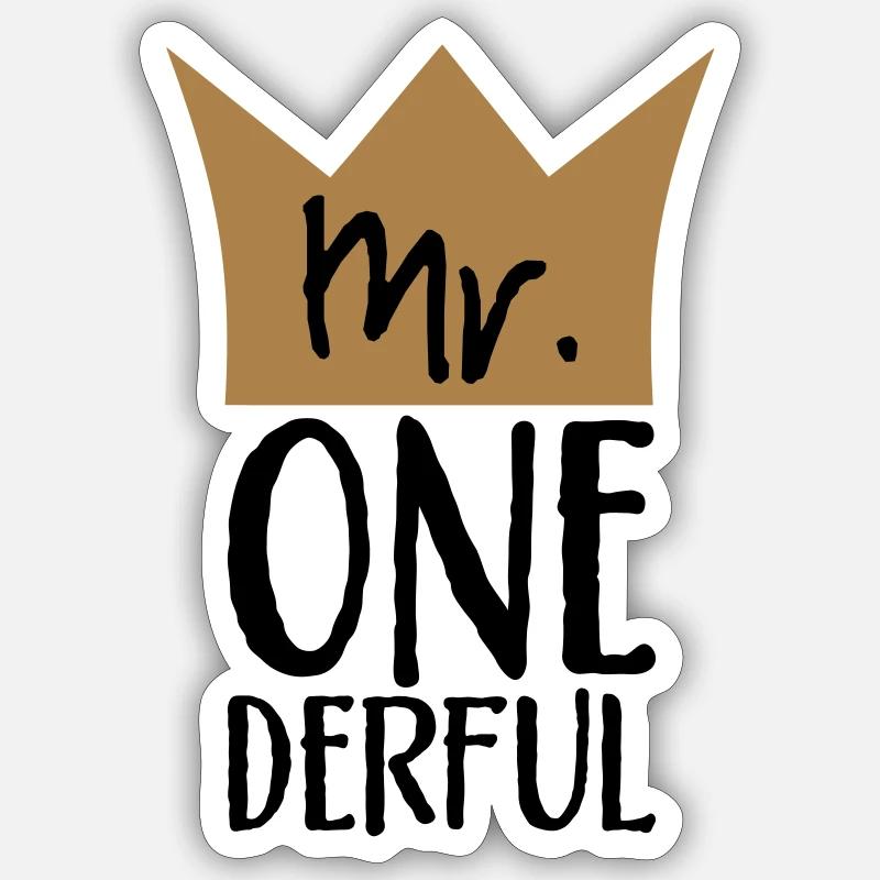 M. One Derful - Sticker taille S (10 x 10 cm) - blanc mat
