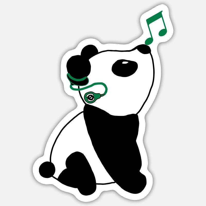Panda with cochlear implant Sticker size S (10 x 10 cm)