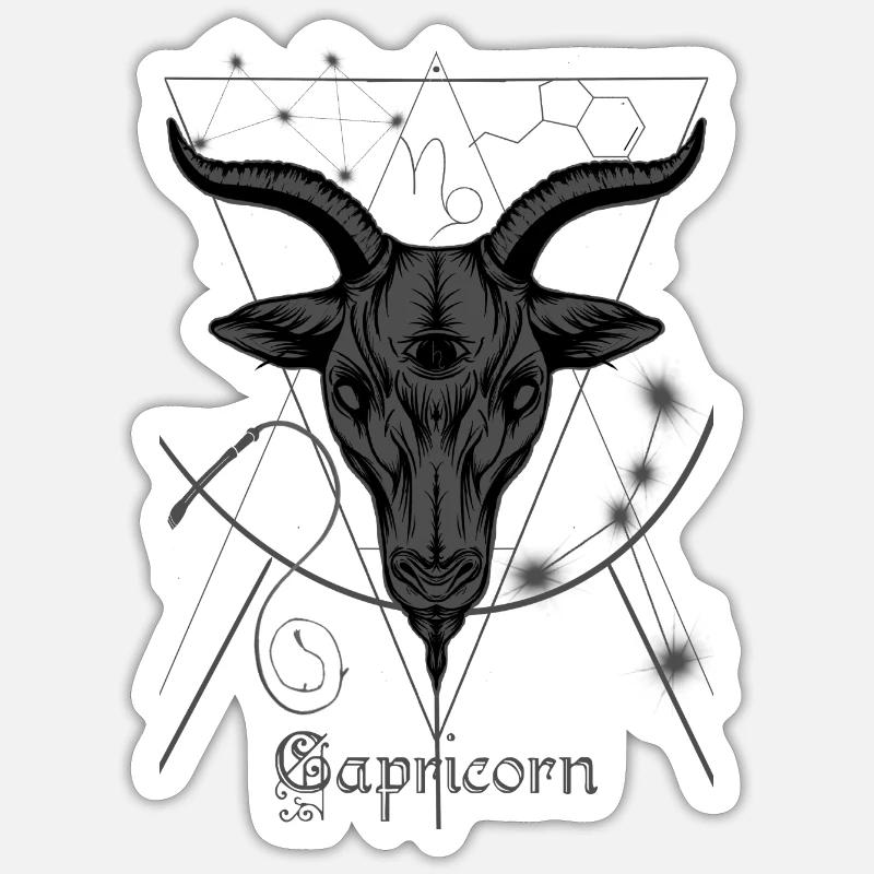 Steinbock - Sticker Größe S (10 x 10 cm) - Mattweiß