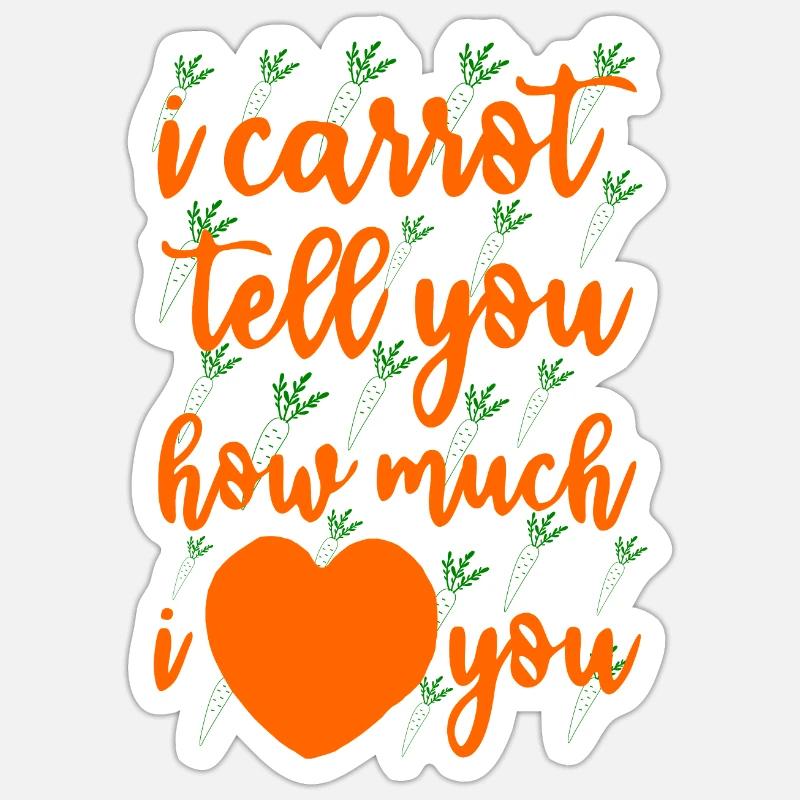 Légumes Jeu de mots Blagues de mots Carottes Carottes - Sticker taille S (10 x 10 cm) - blanc mat
