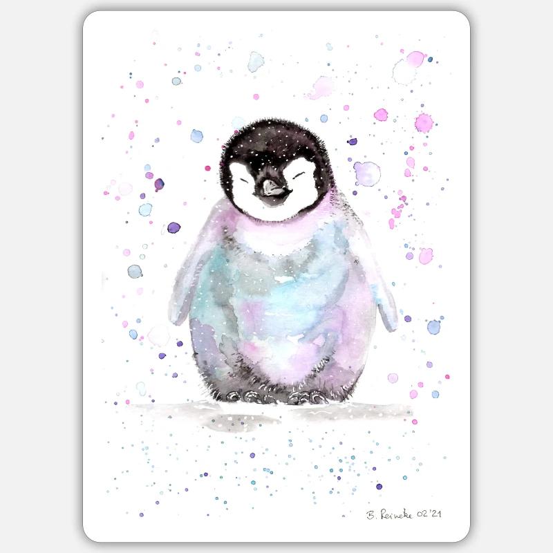 Petit pingouin - Sticker taille S (10 x 10 cm) - blanc mat