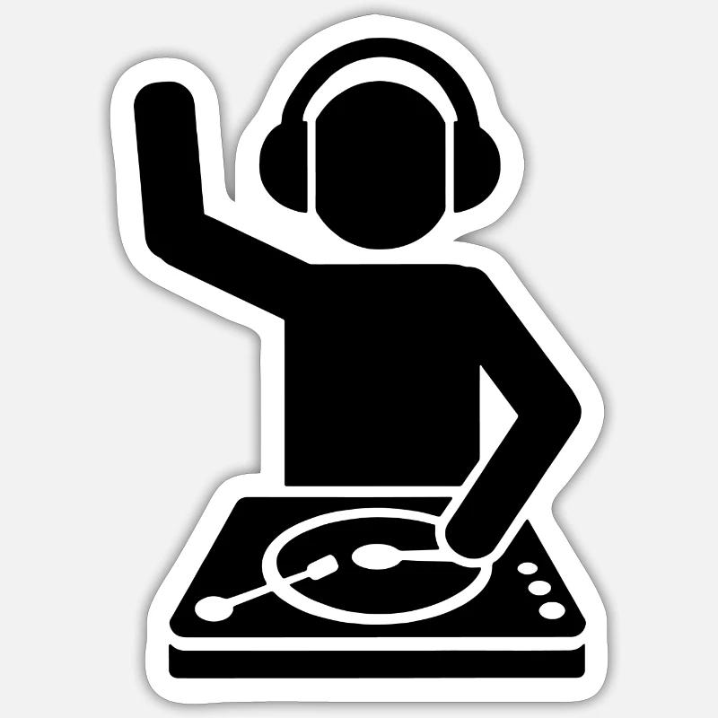 DJ Spruch Geschenk Techno Rave - Sticker Größe S (10 x 10 cm) - Mattweiß