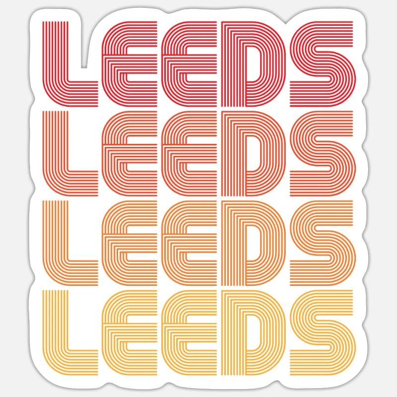 Leeds Gradient Repeats - Sticker size S (10 x 10 cm) - white matte