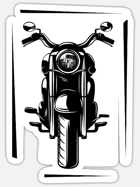 Motorrad - motorbike / Biker - Good old Times - Sticker Größe S (10 x 10 cm) - Mattweiß