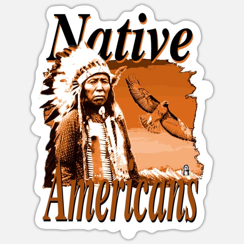 Native Americans 9 - Sticker Größe S (10 x 10 cm) - Mattweiß