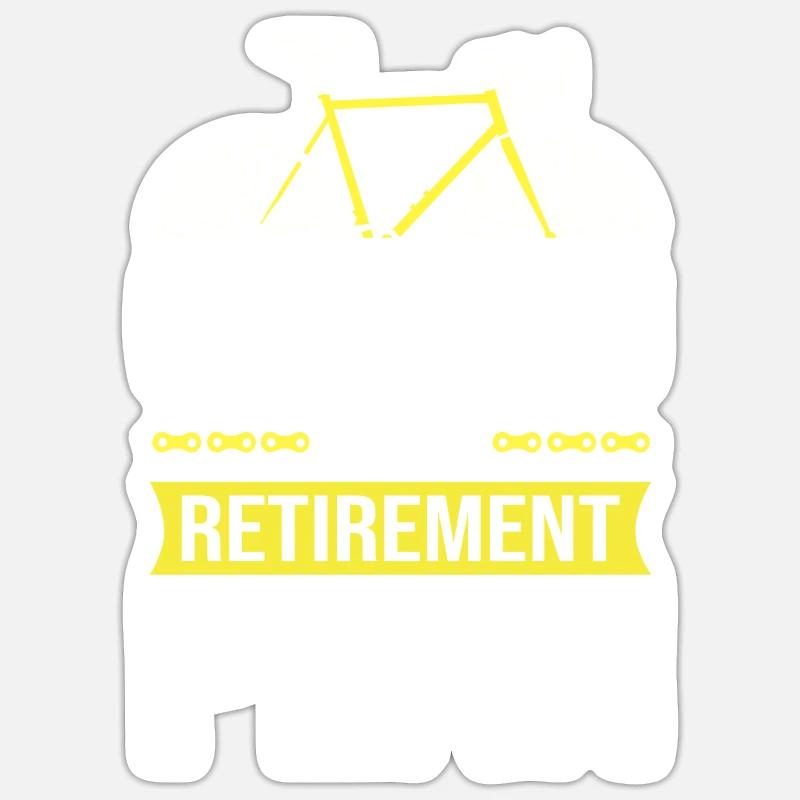 Faire du vélo mon plan cadeau de vélo de retraite de retraite - Sticker taille S (10 x 10 cm) - blanc mat