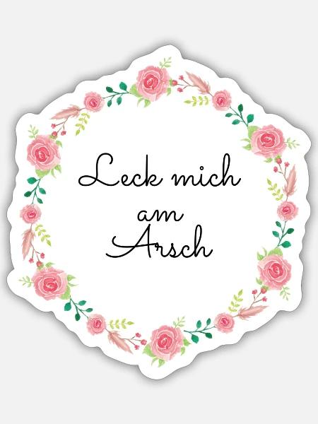 Leck mich am Arsch - Sticker Größe S (10 x 10 cm) - Mattweiß