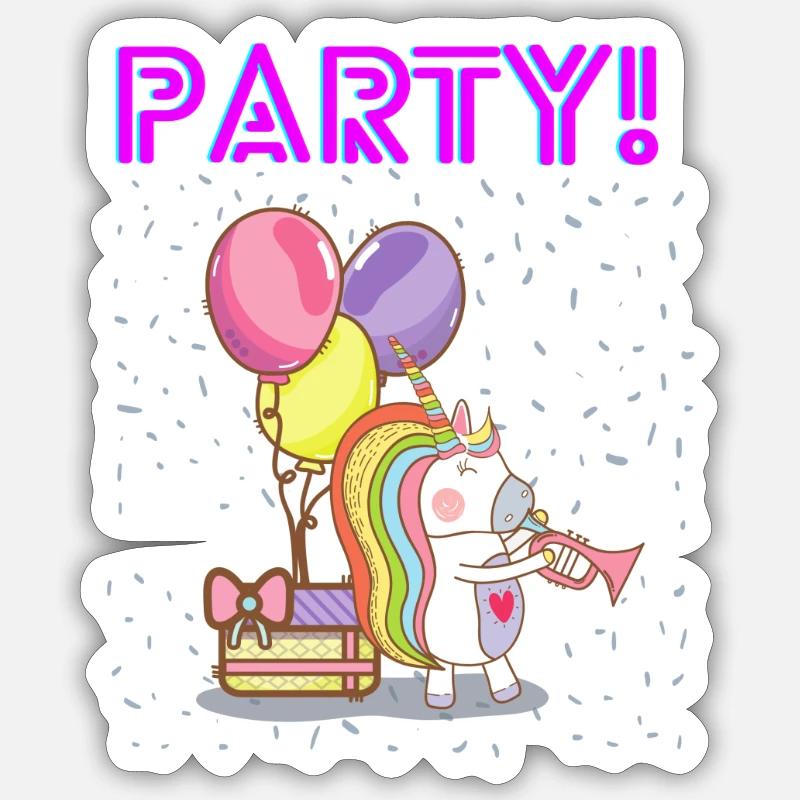 Fête 2 - Sticker taille S (10 x 10 cm) - blanc mat