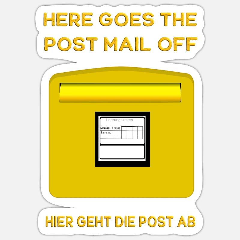 Here goes the post mail off. Hier geht die Post ab Sticker Größe S (10 x 10 cm)