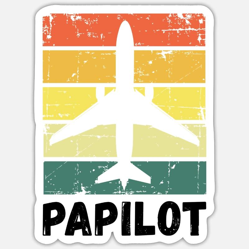 Pilot Dad Father Papilot - Sticker size S (10 x 10 cm) - white matte