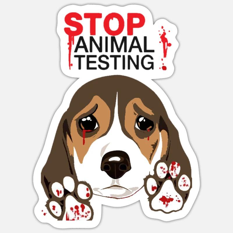 STOP ANIMAL TESTING Sticker Größe S (10 x 10 cm)