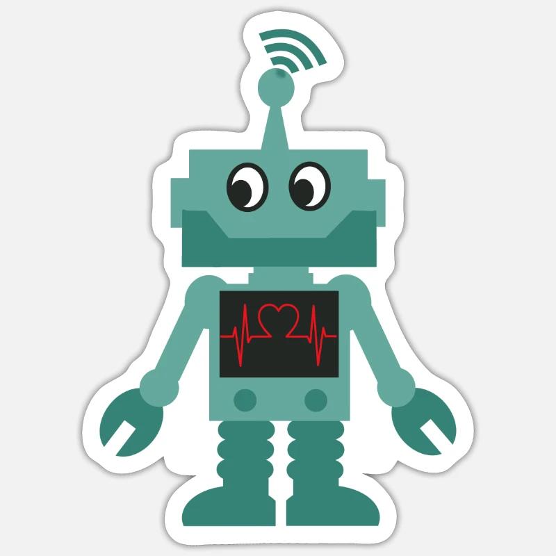 robot - Sticker size S (10 x 10 cm) - white matte