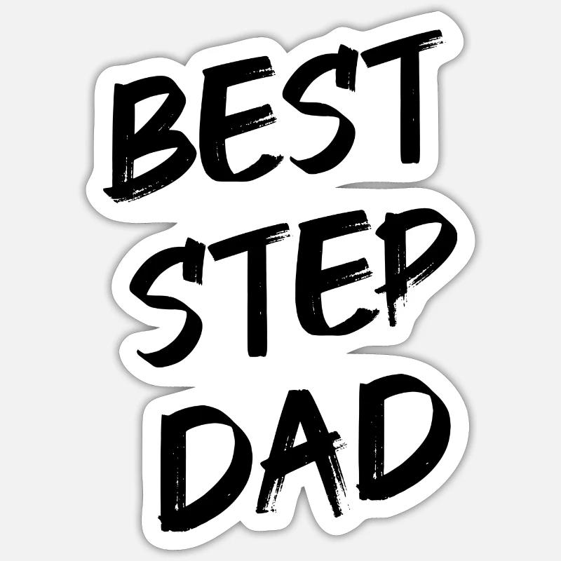 Best Step Dad - Sticker size S (10 x 10 cm) - white matte