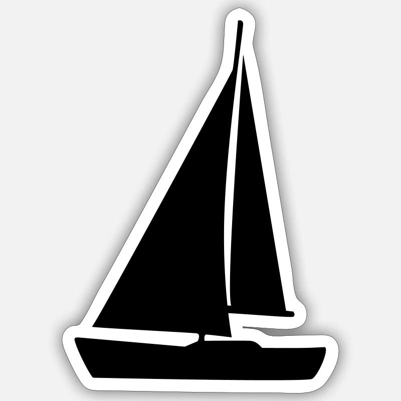 Segelboot - Sticker Größe S (10 x 10 cm) - Mattweiß