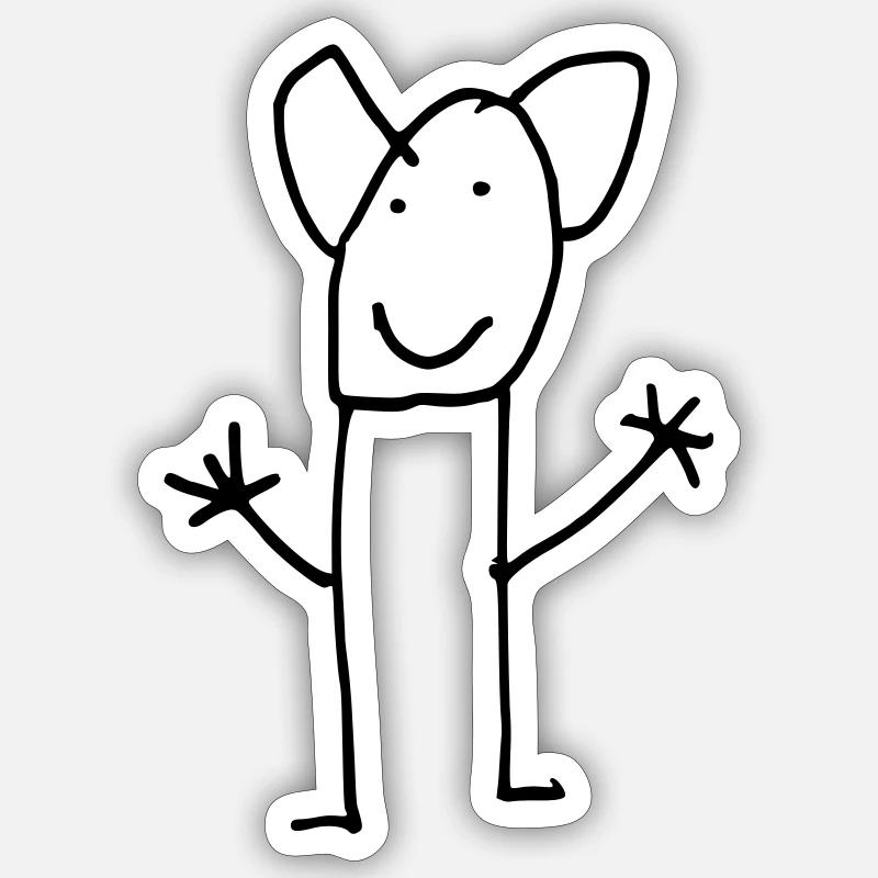 Monkey children's drawing - Sticker size S (10 x 10 cm) - white matte