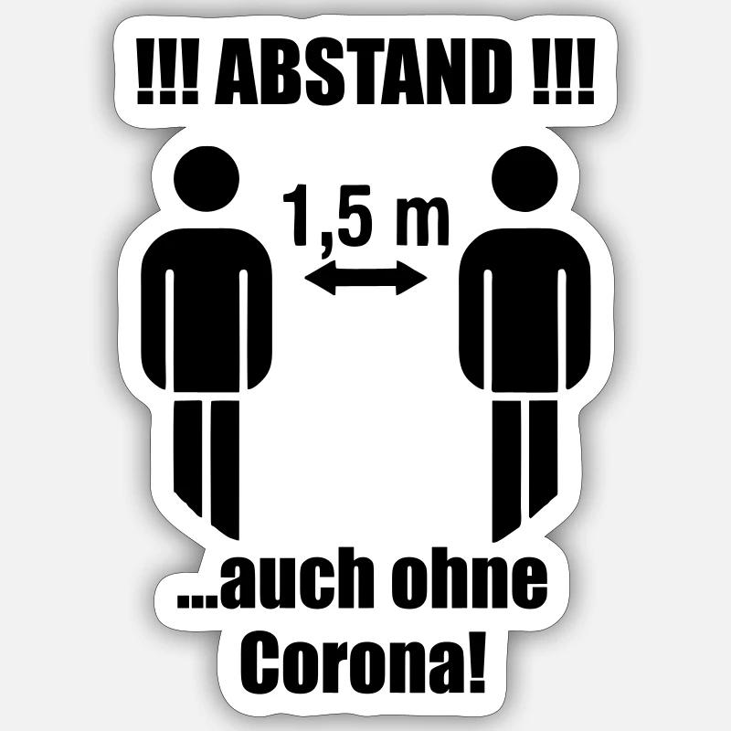 abstand11 - Sticker Größe S (10 x 10 cm) - Mattweiß
