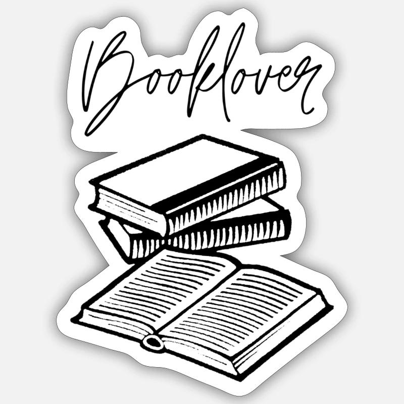 Booklover - Sticker Größe S (10 x 10 cm) - Mattweiß