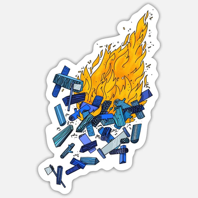 Feu de camp Sticker taille S (10 x 10 cm)