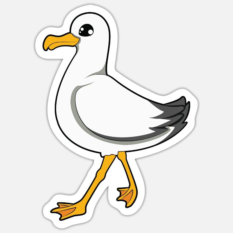 Möwe - Sticker Größe S (10 x 10 cm) - Mattweiß
