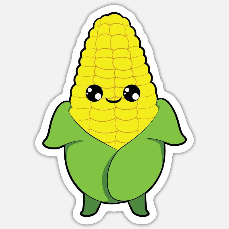 corncob - Sticker size S (10 x 10 cm) - white matte