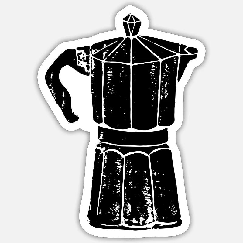 Kaffee – But first coffee Sticker Größe S (10 x 10 cm)