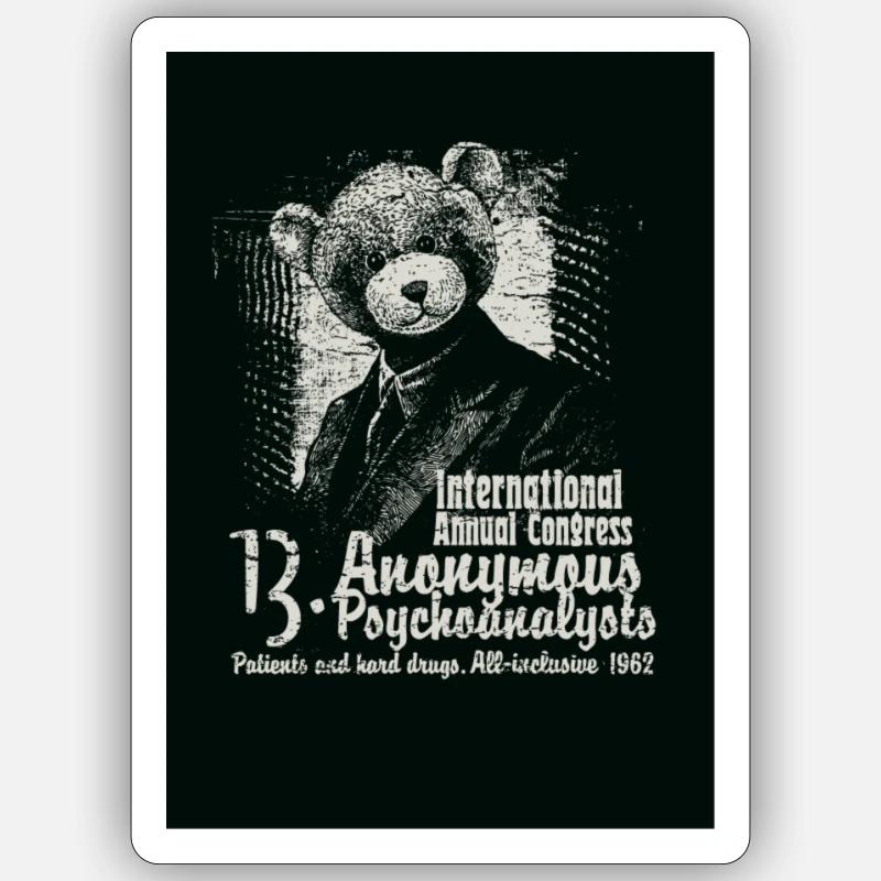 Anonymous Bear Psychoanalysts Sticker size S (10 x 10 cm)