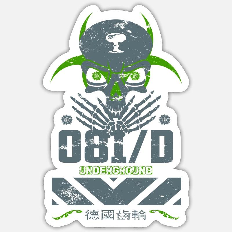 Underground Skull - Sticker taille S (10 x 10 cm) - blanc mat