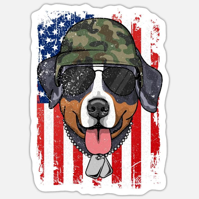 Berner Sennen - Sticker Größe S (10 x 10 cm) - Mattweiß