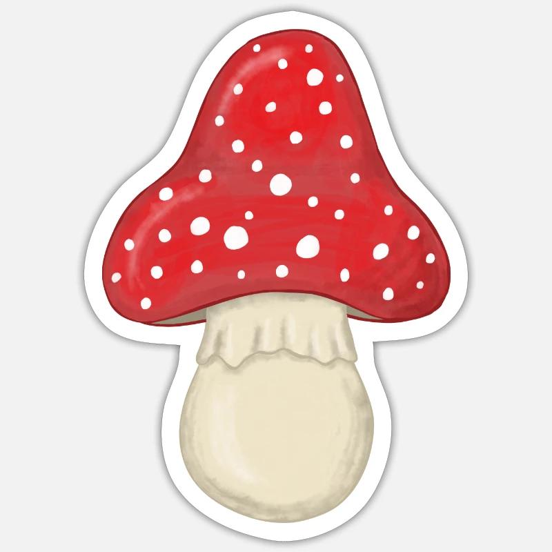 Champignon à mouches - Sticker taille S (10 x 10 cm) - blanc mat