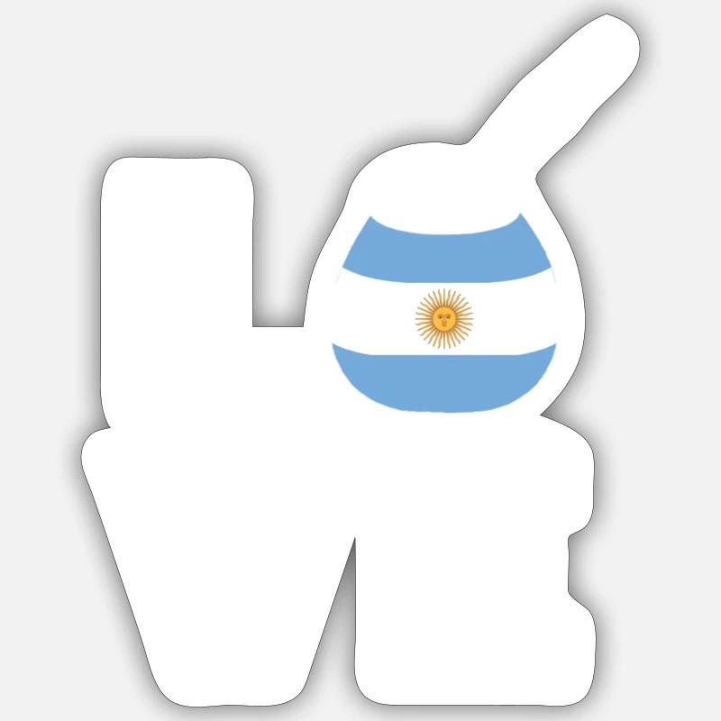 Mate Argentinien - Sticker Größe S (10 x 10 cm) - Mattweiß