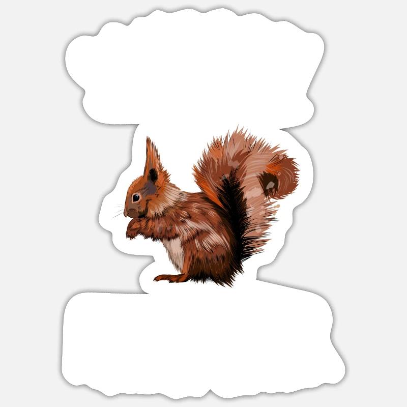 Nagetier Eichhörnchen - Sticker Größe S (10 x 10 cm) - Mattweiß
