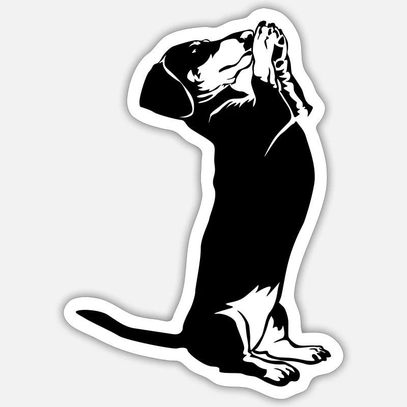 Dackel - Sticker Größe S (10 x 10 cm) - Mattweiß