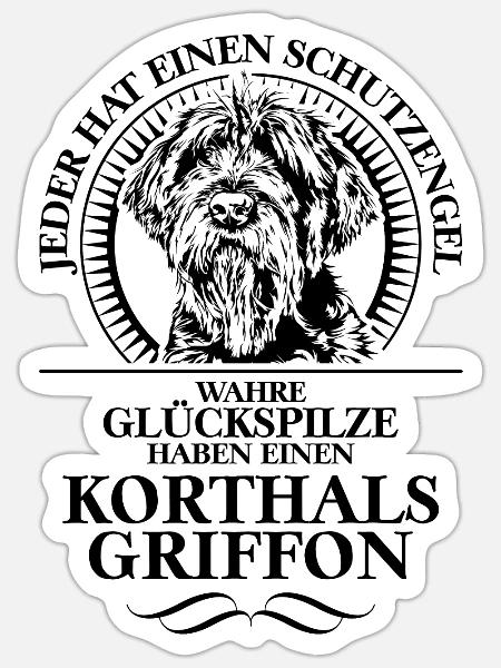 KORTHALS GRIFFON Schutzengel Hunde Spruch Wilsigns - Sticker Größe S (10 x 10 cm) - Mattweiß
