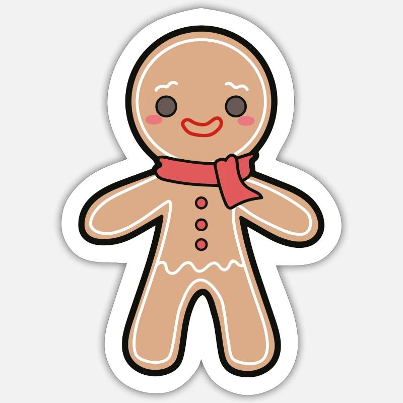 Gingerbread man Sticker size S (10 x 10 cm)