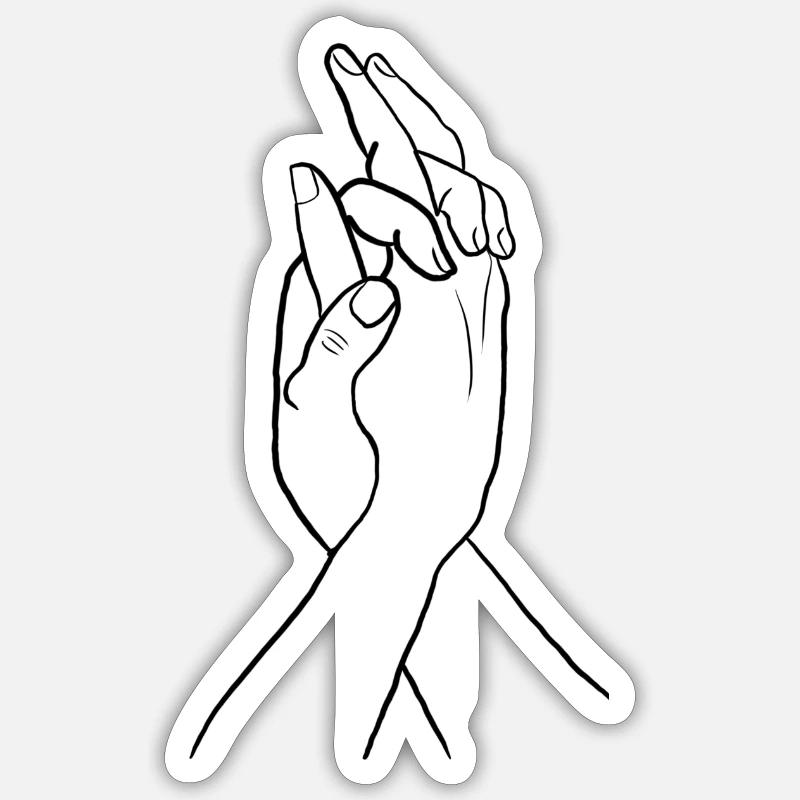 Hands - Sticker size S (10 x 10 cm) - white matte