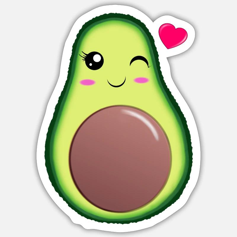 Avocado - Sticker size S (10 x 10 cm) - white matte