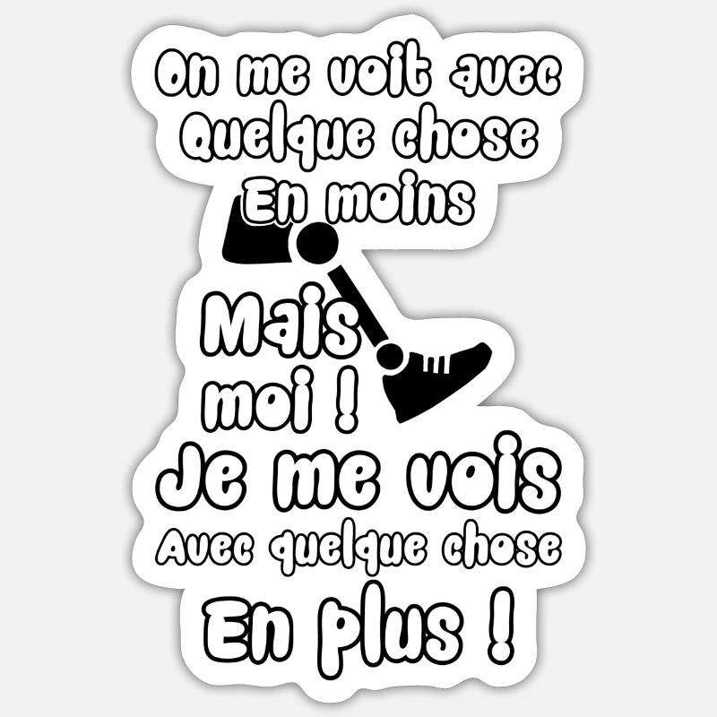 Prothèse de jambe - Sticker taille S (10 x 10 cm) - blanc mat