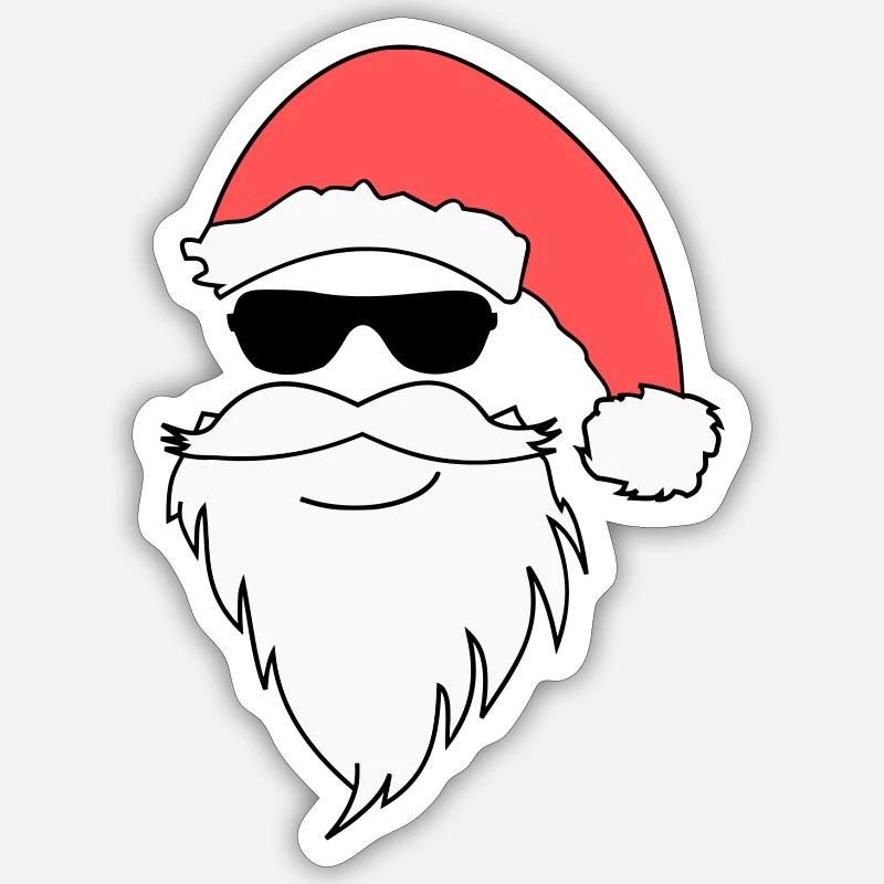 Nikolaus cool - Sticker Größe S (10 x 10 cm) - Mattweiß