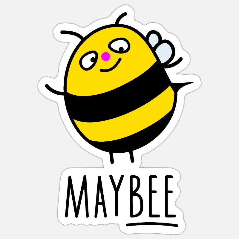 Funny bee thinks about Sticker size S (10 x 10 cm)