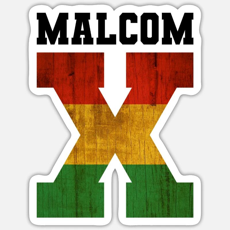 MALCOM X - Sticker Größe S (10 x 10 cm) - Mattweiß