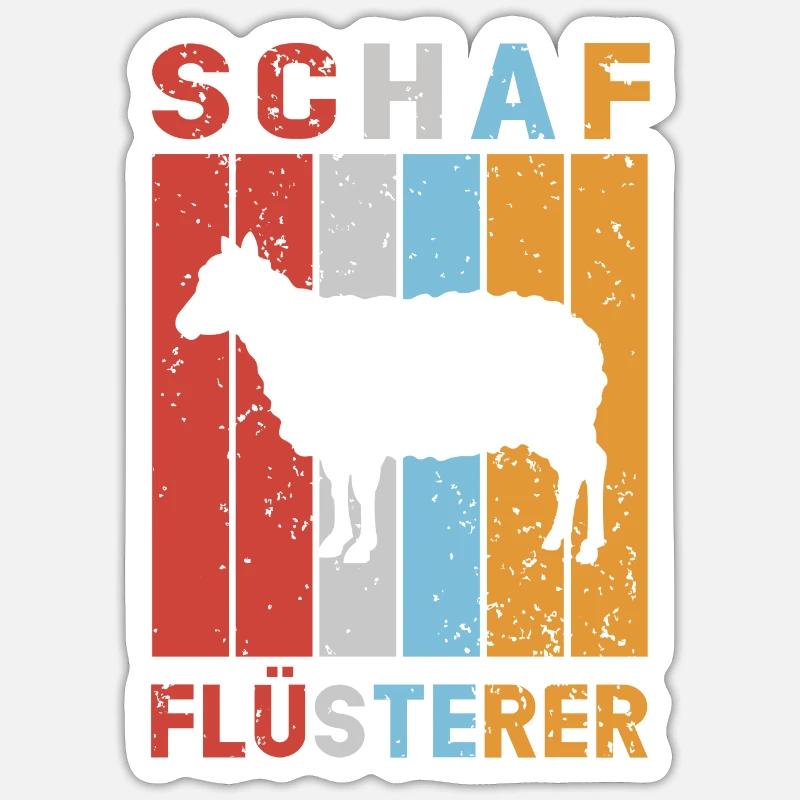 Schaf Flüsterer Schafe Schafbock Lamm Schäfer - Sticker Größe S (10 x 10 cm) - Mattweiß