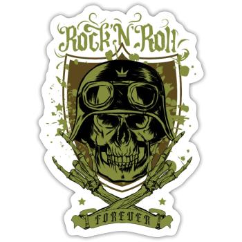 Rock 'n' Roll für immer - Sticker Größe S (10 x 10 cm) - Mattweiß - Vorne